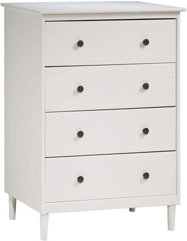 White Wood and Wicker 4-Drawer Dresser Review